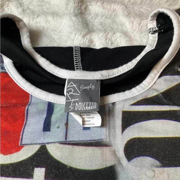 Simply Art Dolcezza Dress Womens Small Black White Art Graphic T Shirt Shift - Picture 3 of 10